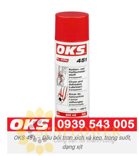 OKS 451 – Dầu bôi trơn xích và keo, trong suốt, dạng xịt