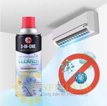 WD-40 3 In 1 Professional Air Conditioner Cleaner 331ml - Chai vệ sinh máy lạnh tiện dụng