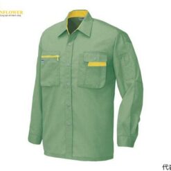 Áo sơ mi dài tay (Unisex) (vải mỏng, màu ô liu/ mù tạt, L, chống tĩnh điện, JIST 8118) AITOZ 5325-030-L