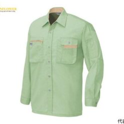 Áo sơ mi dài tay (Unisex) (vải mỏng, màu xanh lá cây x be nhạt, LL, chống tĩnh điện, JIST 8118) AITOZ 5325-015-LL