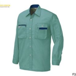 Áo sơ mi dài tay (Unisex) (vải mỏng, màu xanh ngọc, 6L, chống tĩnh điện, JIST 8118) AITOZ 5325-027-6L