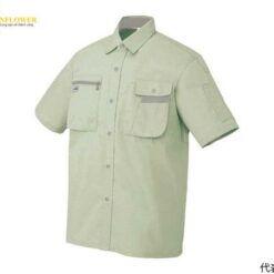 Áo sơ mi ngắn tay (Unisex) (màu xám đất/ tím sương, M, chống tĩnh điện, JIST 8118) AITOZ 5326-004-M