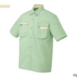 Áo sơ mi ngắn tay (Unisex) (màu xanh lá cây/ be nhẹ, LL, chống tĩnh điện, JIST 8118) AITOZ 5326-015-LL