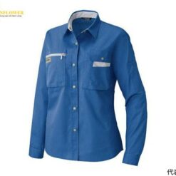 Áo sơ mi nữ dài tay (vải mỏng) (xanh lam/ xám bạc, size 13, chống tĩnh điện, JIST 8118) AITOZ 5329-006-13