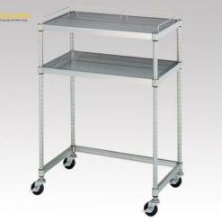 Bàn để máy tính 2 tầng (thép không gỉ SUS430, dẫn điện, đục lỗ, 750 x 450 x 1000mm) AS ONE 3-1546-03 AS001-C04
