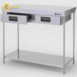 Bàn làm việc di động có 2 ngăn kéo (thép không gỉ (SUS430), 900 x 460 x 750mm) AZUMA EKTO-900