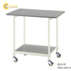 Bàn phòng thí nghiệm (màu trắng, chịu tải, bánh xe φ65mm urethane, 450 x 900 x 800mm) AS ONE 3-6668-04 BLH-W