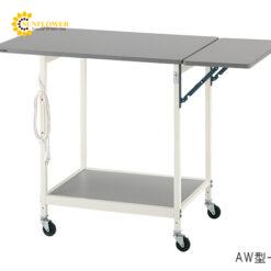 Bàn phòng thí nghiệm (màu trắng, có bàn phụ, bánh xe φ65mm urethane, 1200 x 450 x 800mm) AS ONE 3-6667-02 BW-W