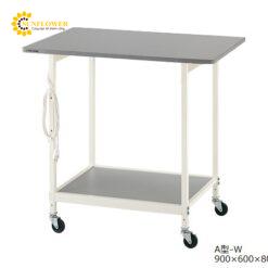 Bàn phòng thí nghiệm tiêu chuẩn (màu trắng, bánh xe φ65mm urethane, 900 x 600 x 800mm) AS ONE 3-6666-01 A-W