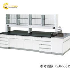 Bàn thí nghiệm trung tâm có cửa kính (3600 x 1500 x 800/1800mm) AS ONE 3-7784-03 SAN-3615G