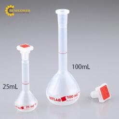 Bình định mức PMP (polymethylpentene) có nắp cắm PP (polypropylene) (Class B) 100mL VITLAB 67395
