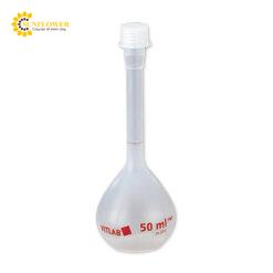 Bình định mức PMP (polymethylpentene) (màu trong suốt, có nắp cắm PP (polypropylene), 50mL) VITLAB 672895