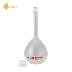 Bình định mức PMP (polymethylpentene) (màu trong suốt, có nắp cắm PP (polypropylene), 1000mL) VITLAB 676895