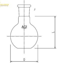 Bình thủy tinh (đáy phẳng, cổ ngắn, 300mL 24/40) ASAHI SEISAKUSHO 3106-300-4L