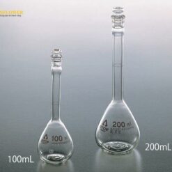 Bình thủy tinh định mức (250mL, borosilicate glass, màu trắng trong suốt) AS ONE 6-243-08