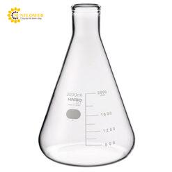Bình thủy tinh Erelenmeyer 2000mL SIBATA SCIENTIFIC TECHNOLOGY LTD 010530-200051 A, thang đo tiêu chuẩn