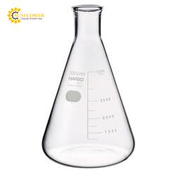 Bình thủy tinh Erelenmeyer 3000mL SIBATA SCIENTIFIC TECHNOLOGY LTD 010530-300051 A, thang đo tiêu chuẩn