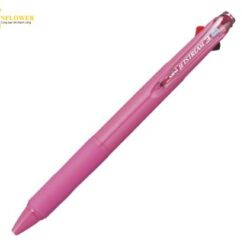 Bút bi Jet Stream màu hồng (0.5mm, 3 màu mực đen/ đỏ/ xanh) Mitsubishi Pencil SXE3-400-05.66