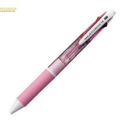 Bút bi Jet Stream màu hồng (0,7mm, 4 màu mực Đen/ Đỏ/ Xanh dương/ Xanh lục) Mitsubishi Pencil SXE450007.13