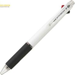 Bút bi Jet Stream màu trắng (0.5mm, 3 màu mực đen/ đỏ/ xanh) Mitsubishi Pencil SXE340005.1
