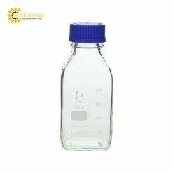 Chai có nắp vặn Hình vuông Màu trắng DURAN, nắp màu xanh lam 500mL SCHOTT DURAN 017230-500 A