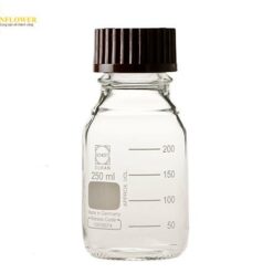Chai có nắp vặn tròn Màu trắng với nắp đỏ 250mL SCHOTT DURAN 017200-2501 A