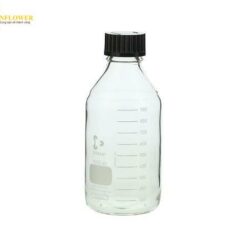 Chai dạng vặn vít Duran vuông màu trắng có nắp đen 1000mL SCHOTT DURAN 017230-10002 A