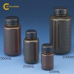 Chai nhựa che chắn ánh sáng tiệt trùng 100mL 200 chai Nikko Hansen 1104-02 JP-100A