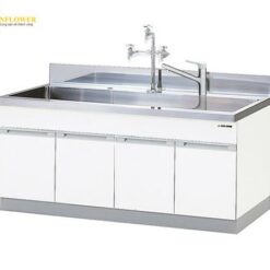 Chậu rửa bằng thép không gỉ (loại rộng, SUS304, 750 x 1800 x 800 (930)mm) AS ONE 1-9101-13 DWA-1875V