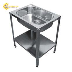Chậu rửa đơn giản bằng thép không gỉ (600 x 430 x H700mm) AOYAGI 0288400