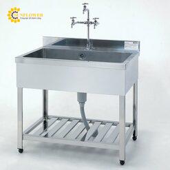 Chậu rửa (Thép không gỉ (SUS304), 1500 x 600 x 800mm) AS ONE 3-2013-03 HPK1-1500-304
