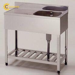 Chậu rửa (thép không gỉ (SUS430), 1500 x 600 x 800mm) AS ONE 1-8943-06 HPM1-1500