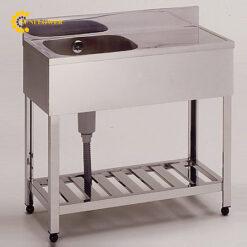 Chậu rửa (thép không gỉ (SUS430), 1500 x 600 x 800mm) AS ONE 2-9895-06 HPM1-1500