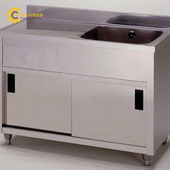 Chậu rửa (thép không gỉ (SUS430), 1500 x 600 x 800mm) AS ONE 2-9896-06 APM1-1500H