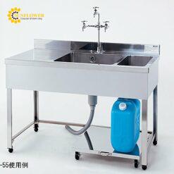 Chậu rửa (Thép không gỉ (SUS430), 1500 x 600 x 800mm) AS ONE 3-2016-03 DHPK-1500-430