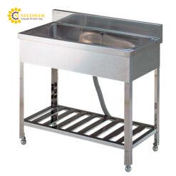 Chậu rửa (thép không gỉ (SUS430), 600 x 455 x 800mm) AS ONE 4-119-01 FAS-2