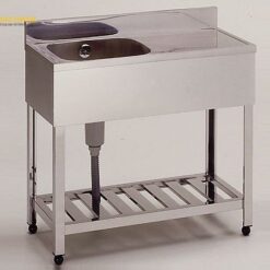 Chậu rửa (thép không gỉ (SUS430), 750 x 450 x 800mm) AS ONE 2-9895-01 KPM1-750