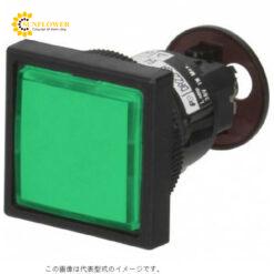 Công tắc đèn báo tiêu chuẩn phẳng (khung vuông, Màu xanh lá cây, φ22, AC/DC24V) Fuji Electric DR22F3M-E3G