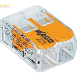 Đầu nối dây 1 chạm cho 2 lỗ (màu cam, 0.14 - 3.5mm2, 100pcs/ box) WAGO WFR-2