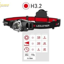 Đèn pin đeo đầu LED (màu đen/ đỏ, 120lm) Ledlenser Japan H3.2