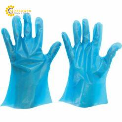 Găng tay dùng một lần Polyethylene dày (bên ngoài dập nổi, 200pcs, màu xanh lam, SS) MIDORI ANZEN VERTE-566N-SS