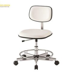 Ghế tiêu chuẩn (màu trắng, có vòng gác chân, 430 x 430 x 460 - 615mm) AS ONE 2-665-05 LSN-WR