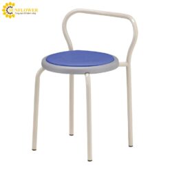 Ghế tròn có lưng dựa (màu xanh lam, φ365 × 590mm) AS ONE 8-9006-02 S-155-N-BL
