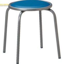 Ghế tròn ống thép (bọc da Vinyl, màu xanh lam, 360 x 445mm) AICO RC-60 V3-BU