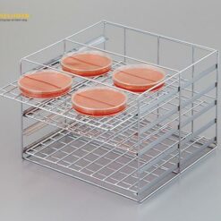 Giá đựng đĩa Petri phẳng (thép mạ crom, 3 khay, 250 x 240 x 190) AS ONE 1-1981-01 FSH5-90
