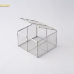 Giỏ thép không gỉ có nắp loại nhỏ AS ONE 1-1552-01