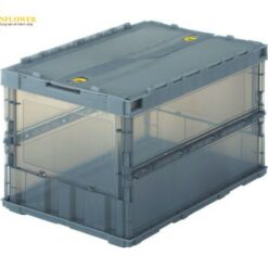 Hộp chứa gấp được (51.3L, PP (polypropylene), màu đen, có nắp) TRUSCO NAKAYAMA TSK-C50B