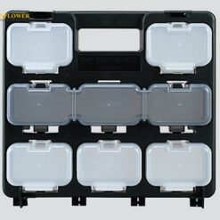 Hộp chứa phụ kiện (khung đen, hộp nhỏ trong suốt x 10pcs, 3 màu xám x 2pcs, 290 x 50 x 268mm) JEFCOM SPS-2912