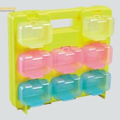 Hộp chứa phụ kiện (khung màu vàng, hộp nhỏ hồng x 6pcs, xanh lam x 6pcs, vàng x 4pcs, 290 x 50 x 268mm) JEFCOM SPS-2916YL