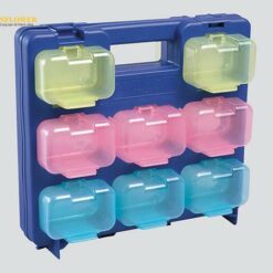 Hộp chứa phụ kiện (khung màu xanh lam, hộp nhỏ hồng x 6pcs, xanh lam x 6pcs, vàng x 4pcs, 290 x 50 x 268mm) JEFCOM SPS-2916BL